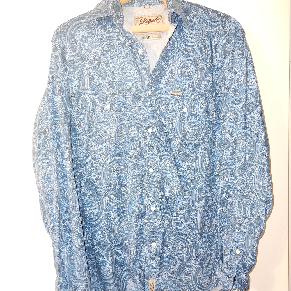 Rafter C Blue Paisley Western Snap Shirt